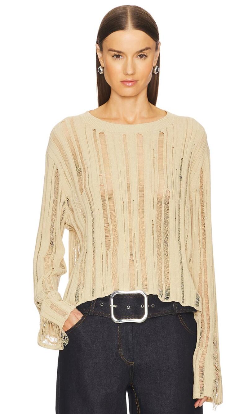 Aya Muse M Distressed golden tan Beli sweater